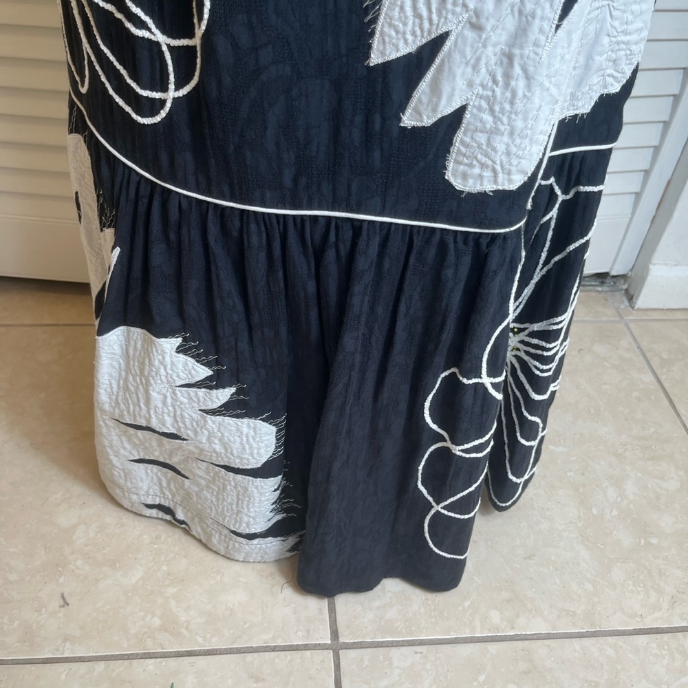 ANTHROPOLOGIE MAEVE TIERED FLORAL SKIRT BLACK & WHITE SIZE S NWT - Picture 11 of 14